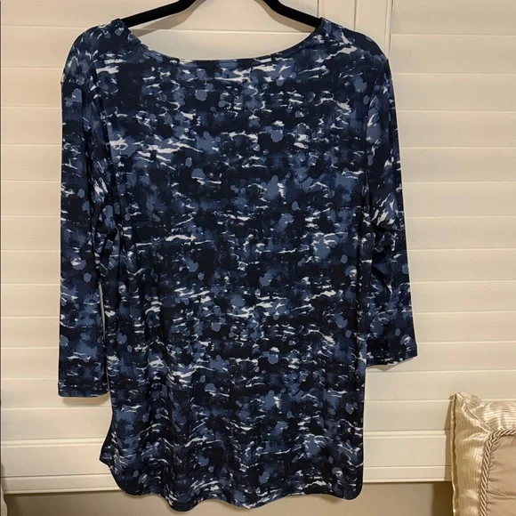 Sympli Blue Patterned Long Sleeve Top - Picture 3 of 5